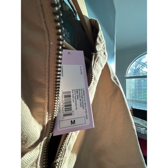 NWT Women's Medium Hooded Canvas Oversized Bomber Jacket w/ Front Pockets, MSRP - Picture 3 of 8